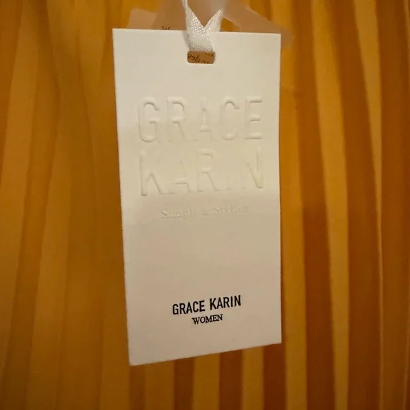 Grace Karin NWT 2X Sunflower Yellow Pleated Skirt - Picture 3 of 3